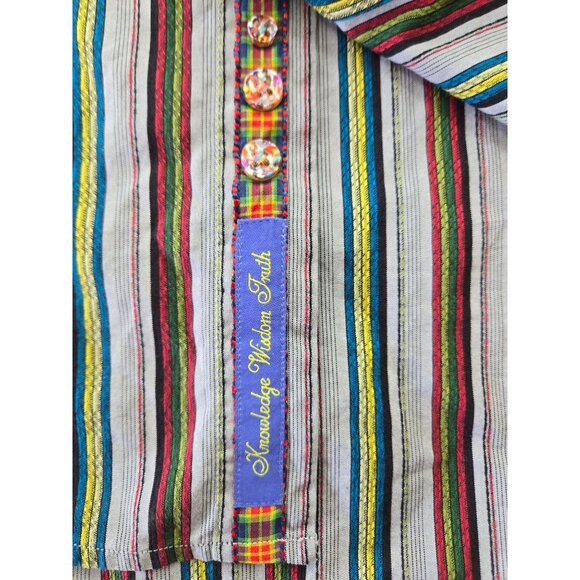 Robert Graham Mens Striped Shirt XL Long Sleeve Button-Up Multi-Color - Picture 5 of 10
